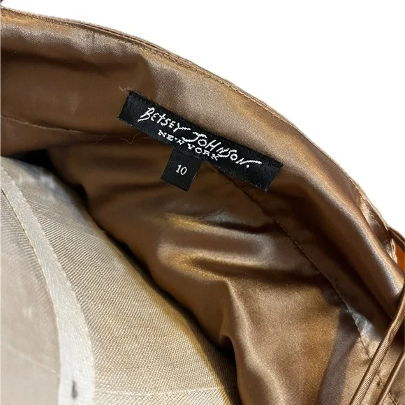 Vintage Betsey Johnson Pleated Lace Gold Dress - Picture 8 of 12